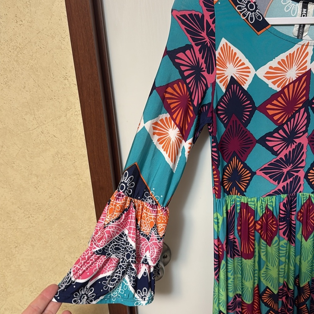 Moa Collection Multicolor Patterned Dress Size M - Picture 5 of 7